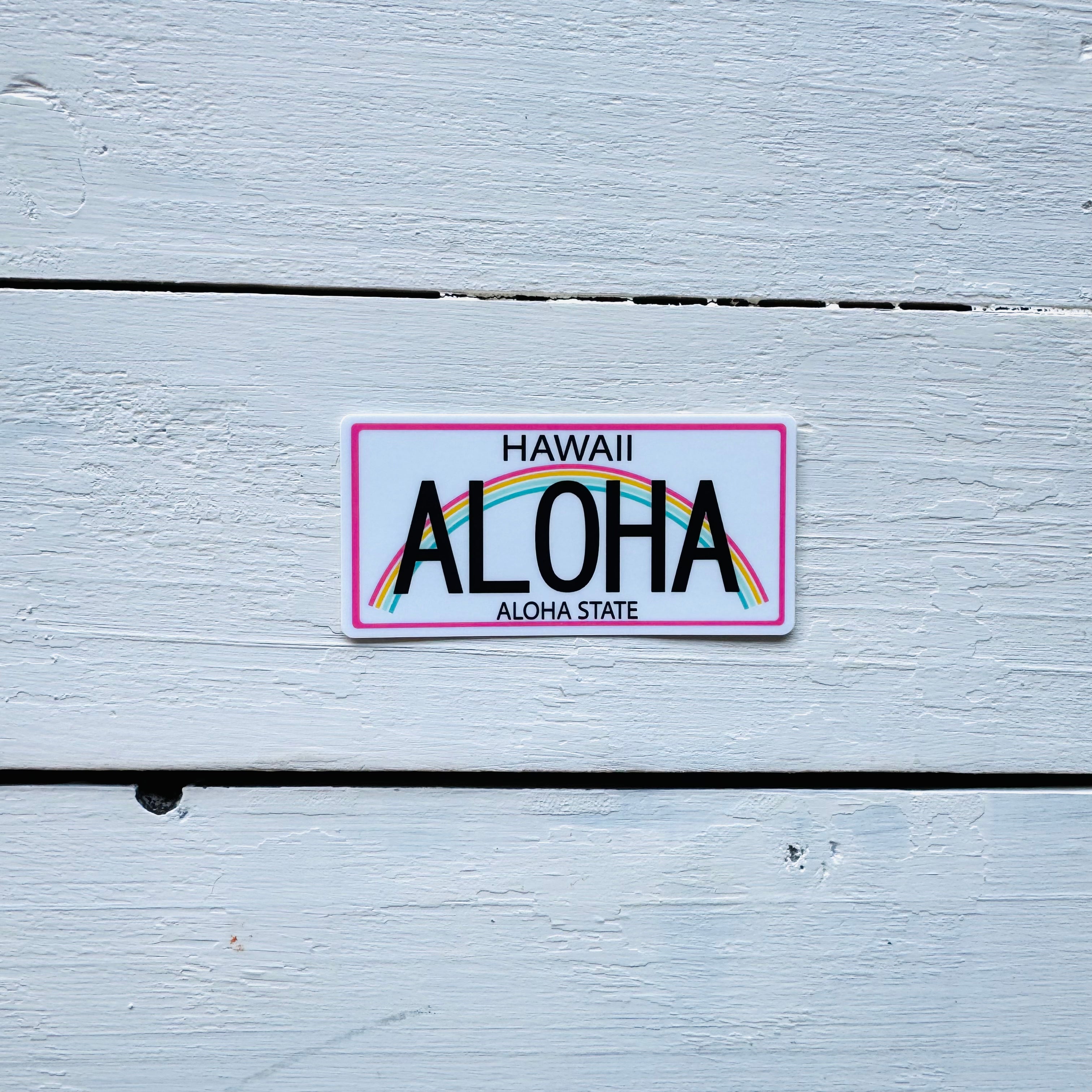 ALOHA Hawaii License Plate Sticker